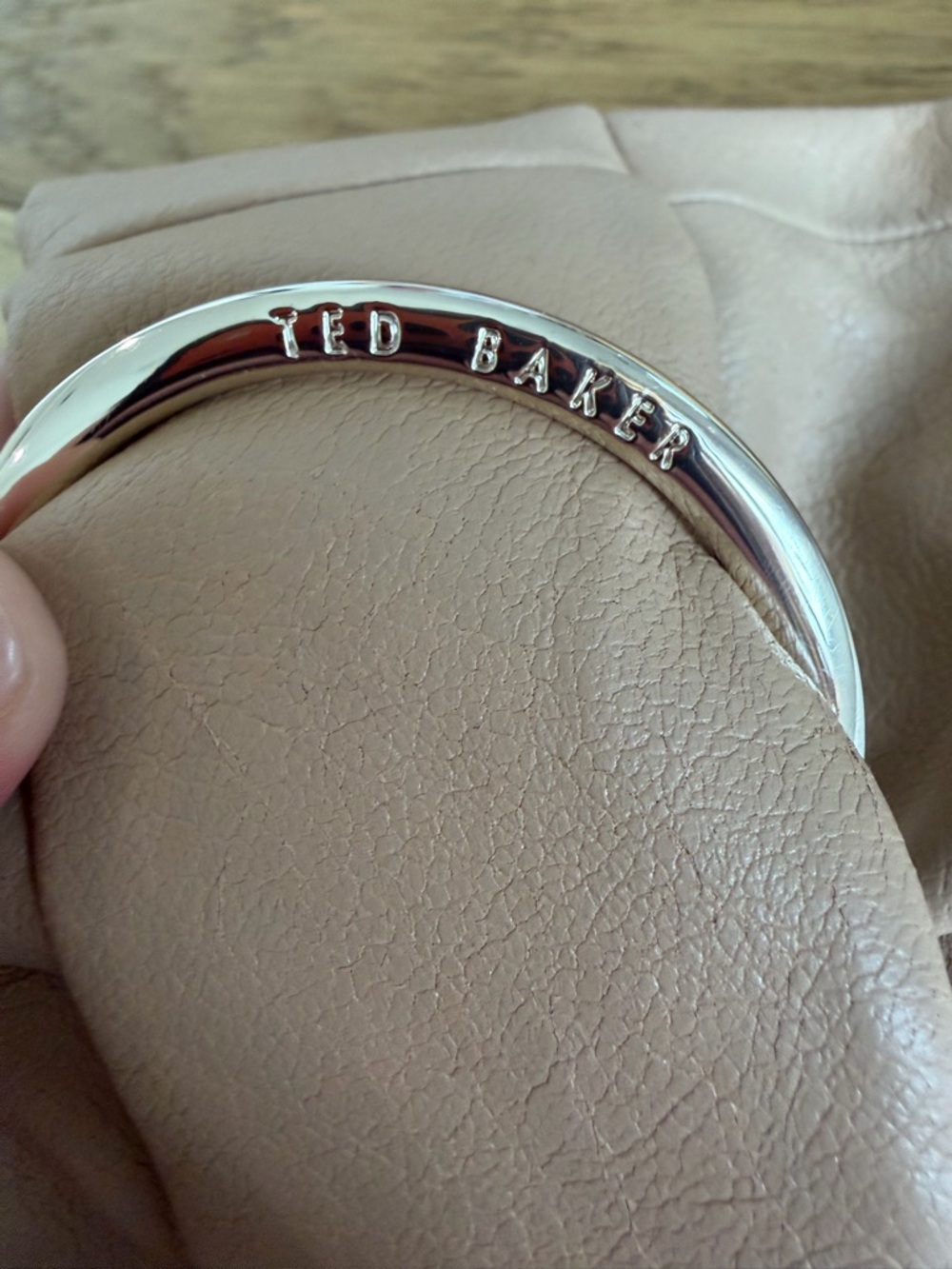 Ted Baker Faux Leather Camel Wrap Midi Skirt — Size 6 (US 14) - Picture 7 of 13